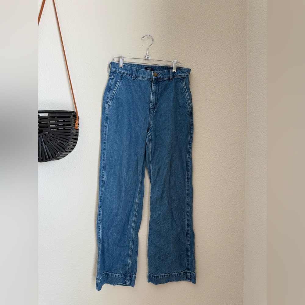 J. Crew Wide Leg High-rise Denim Trouser Jean, Size 26 - Picture 2 of 4
